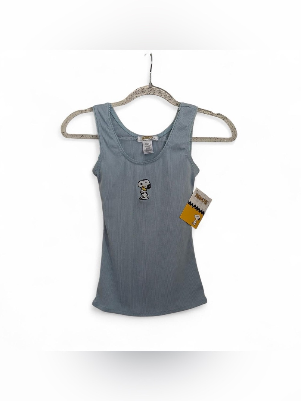 NWT Peanuts Snoopy Light Blue Ribbed Tank Top